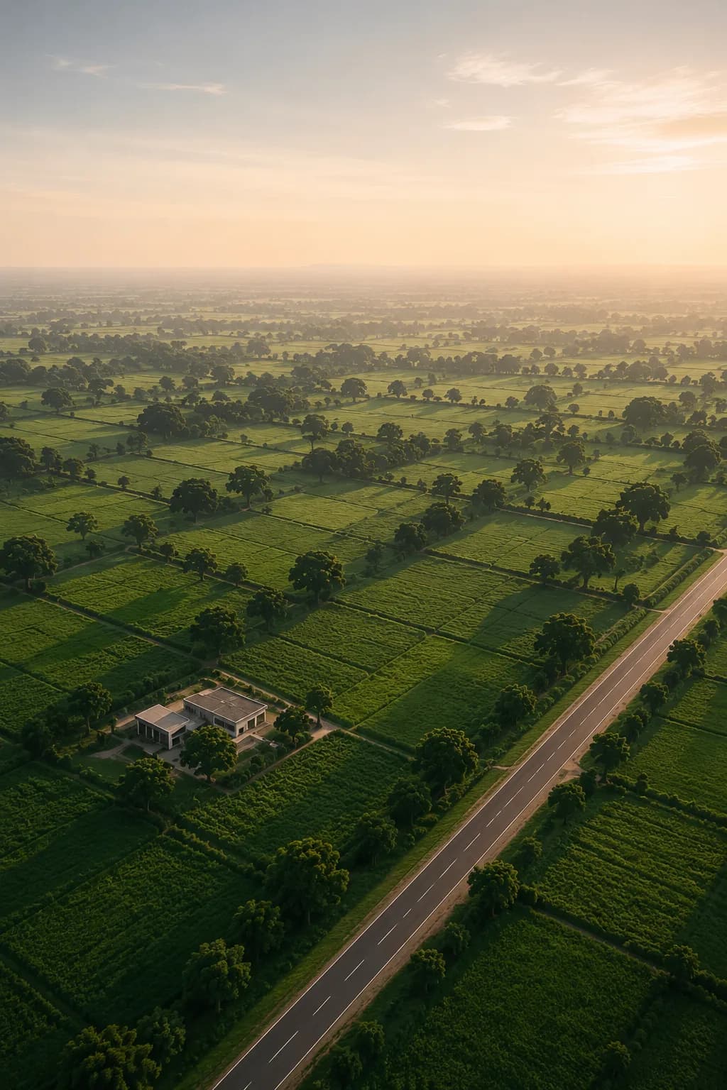 Real Area Visualization Aerial Sunset