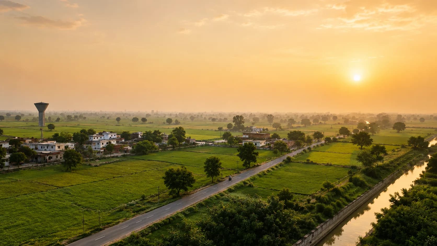 Haryana Agricultural Land Sunset